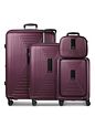 Redolz Essentials14 4-hjuls kuffertsæt Beautycase 4stk med udvidelsesfoldet laptoprum - aubergine metallic Redolz Essentials14 4-hjuls kuffertsæt Beautycase 4stk med udvidelsesfoldet laptoprum