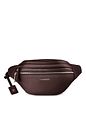 Lazarotti Bologna læder bæltetaske med dobbelt lynlås, crossbody-taske i læder, 25 cm