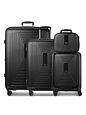 Redolz Essentials14 4-hjuls kuffertsæt Beautycase 4stk med udvidelsesfoldet laptoprum - black metallic Redolz Essentials14 4-hjuls kuffertsæt Beautycase 4stk med udvidelsesfoldet laptoprum