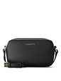 Lazarotti Bologna lädercrossbody-väska, kameraväska i läder med dubbla dragkedjor, 18 cm