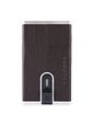 Piquadro Sort firkantet kreditkortholder RFID-læder 6 cm