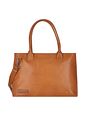 Plevier Rock Amber Bolsa de hombro Piel natural 43 cm Compartimento para el portátil