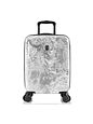 Heys Black Camo 4 hjul Kabinetrolley S 53 cm med strækfold - black-white world map Heys Black Camo 4 hjul Kabinetrolley S 53 cm med strækfold