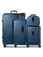 Redolz Essentials14 4-hjuls kuffertsæt Beautycase 4stk med udvidelsesfoldet laptoprum - dark blue metallic Redolz Essentials14 4-hjuls kuffertsæt Beautycase 4stk med udvidelsesfoldet laptoprum