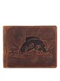 Greenburry Vintage peněženka s reliéfem ryby z kůže 12 cm