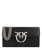 PINKO Love One Kuvertväska Läder 19 cm - nero-old silver PINKO Love One Kuvertväska Läder 19 cm