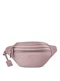 Lazarotti Bologna læder bæltetaske med dobbelt lynlås, crossbody-taske i læder, 25 cm