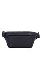Piquadro Sort firkantet bæltetaske i læder 31 cm
