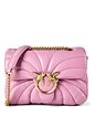 PINKO Love Puff Skuldertaske Læder 23 cm - lilla-antique gold PINKO Love Puff Skuldertaske Læder 23 cm