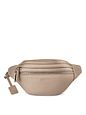 Lazarotti Bologna læder bæltetaske med dobbelt lynlås, crossbody-taske i læder, 25 cm