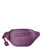 Lazarotti Bologna læder bæltetaske med dobbelt lynlås, crossbody-taske i læder, 25 cm