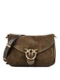 PINKO Love Satchel Mini Borsa a tracolla Vera Pelle 20 cm - verde oliva PINKO Love Satchel Mini Borsa a tracolla Vera Pelle 20 cm