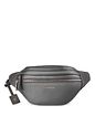 Lazarotti Bologna læder bæltetaske med dobbelt lynlås, crossbody-taske i læder, 25 cm