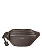 Lazarotti Bologna læder bæltetaske med dobbelt lynlås, crossbody-taske i læder, 25 cm
