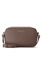 Lazarotti Bologna lädercrossbody-väska, kameraväska i läder med dubbla dragkedjor, 18 cm