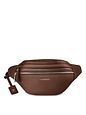 Lazarotti Bologna læder bæltetaske med dobbelt lynlås, crossbody-taske i læder, 25 cm
