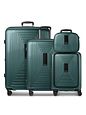 Redolz Essentials14 4-hjuls kuffertsæt Beautycase 4stk med udvidelsesfoldet laptoprum - pearl-green metallic Redolz Essentials14 4-hjuls kuffertsæt Beautycase 4stk med udvidelsesfoldet laptoprum