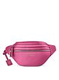 Lazarotti Bologna læder bæltetaske med dobbelt lynlås, crossbody-taske i læder, 25 cm