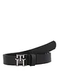 Tommy Hilfiger TH Logo Bälte Läder - black Tommy Hilfiger TH Logo Bälte Läder