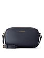 Lazarotti Bologna lädercrossbody-väska, kameraväska i läder med dubbla dragkedjor, 18 cm
