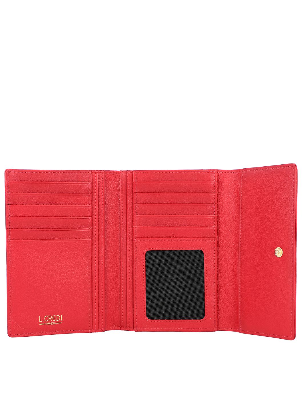 L.CREDI Evelyn Portafoglio Protezione RFID Vera Pelle 14.5 cm