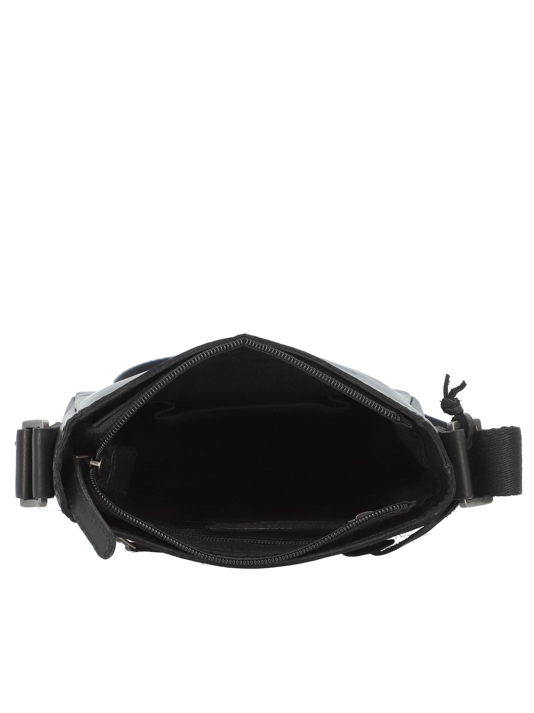 Greenburry Pure Black Crossbody taske Læder 17 cm