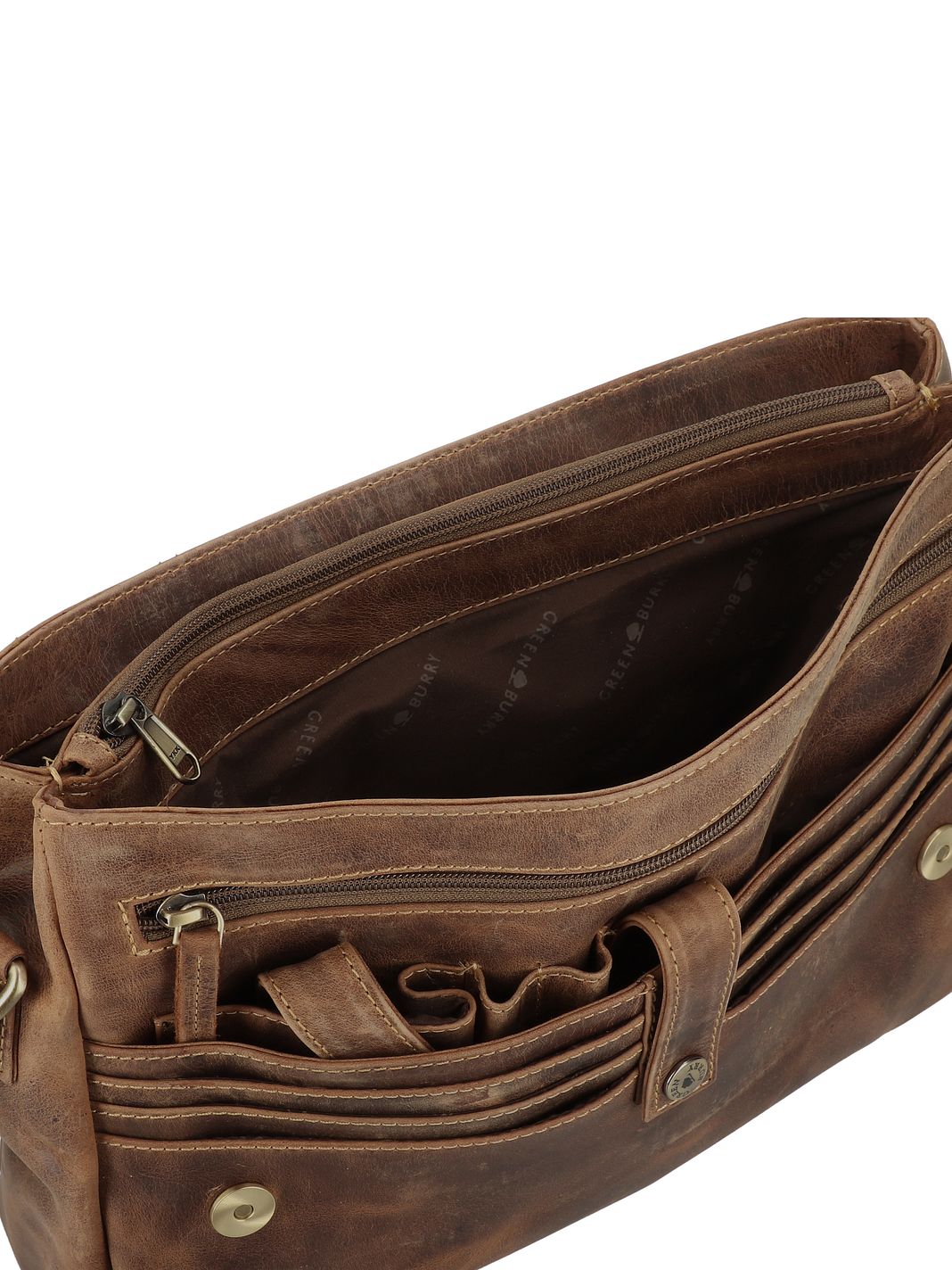 Greenburry Vintage Messengertaske Læder 34 cm Laptoprum