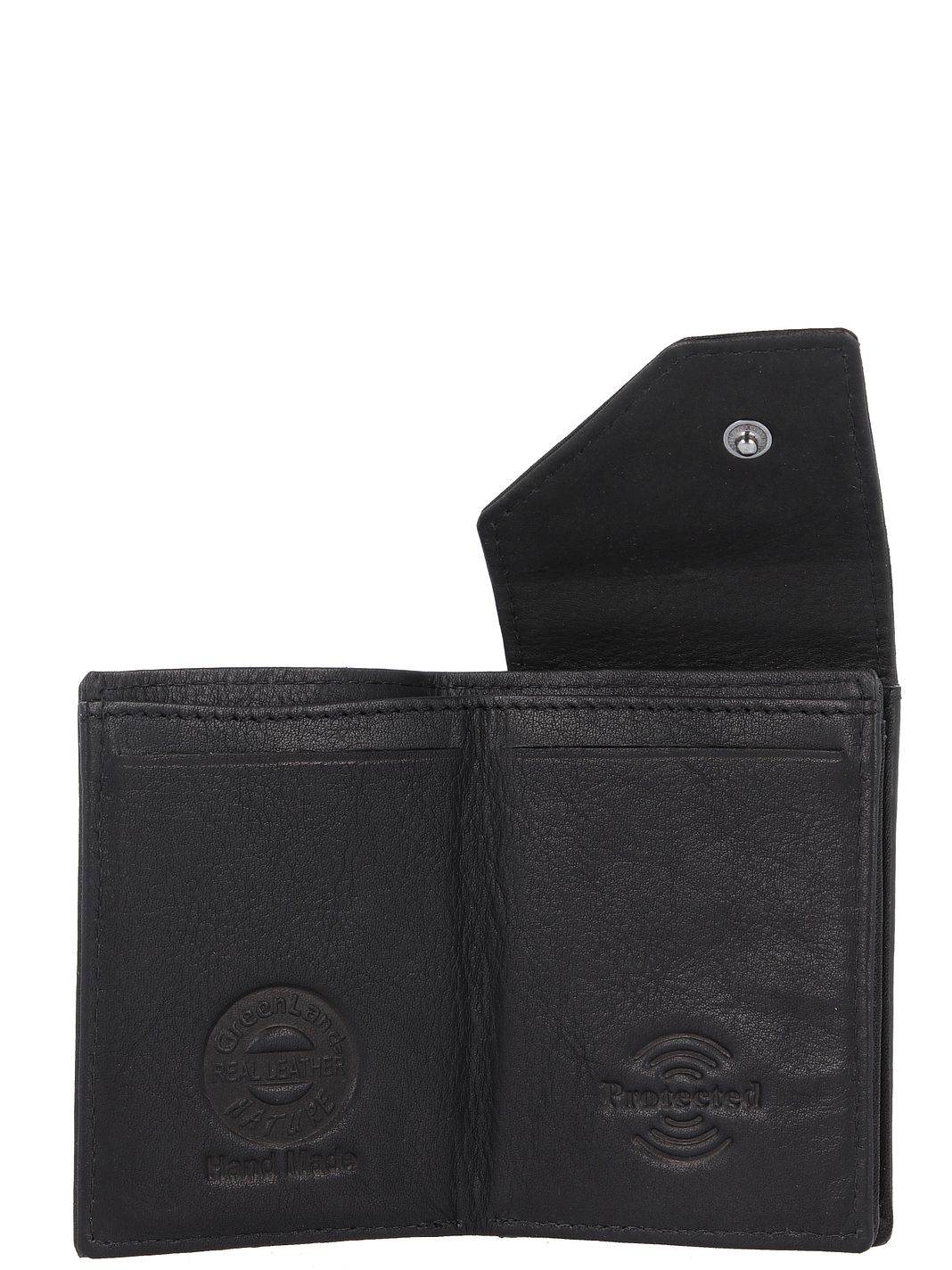 Greenland Nature Black Nappa Portafoglio Protezione RFID Vera Pelle 9 cm Greenland Nature Black Nappa Portafoglio Protezione RFID Vera Pelle 9 cm