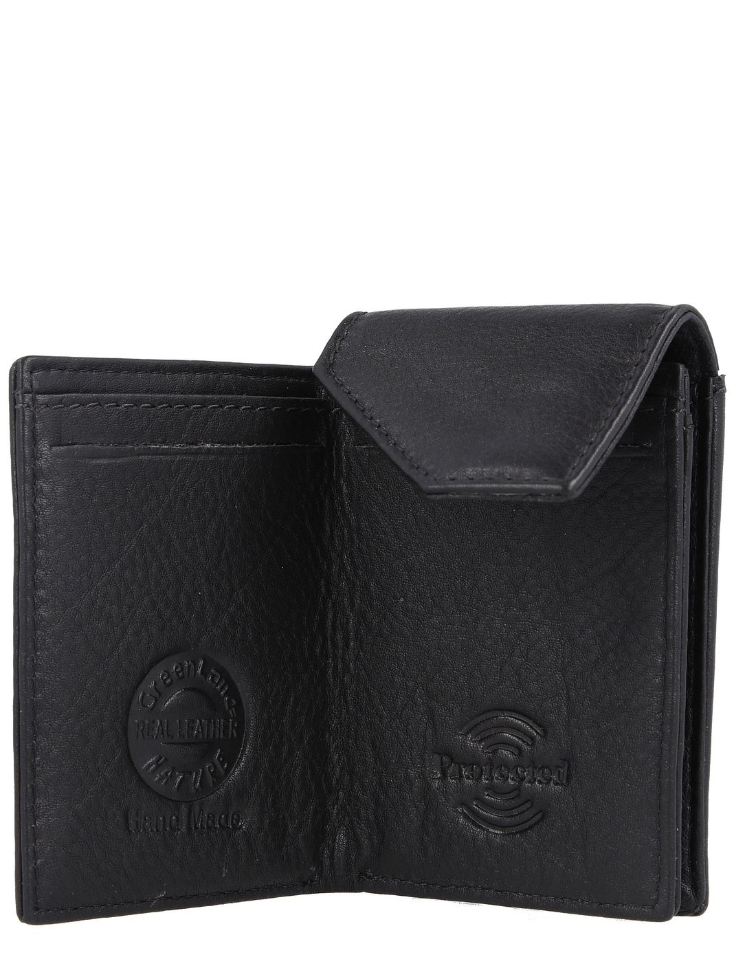 Greenland Nature Black Nappa Portafoglio Protezione RFID Vera Pelle 9 cm Greenland Nature Black Nappa Portafoglio Protezione RFID Vera Pelle 9 cm