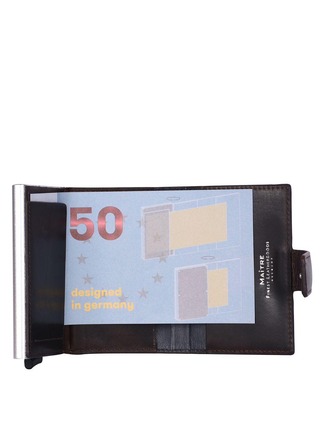 Maître Birkheim C-Two Custodia per carta di credito Protezione RFID Vera Pelle 6.5 cm