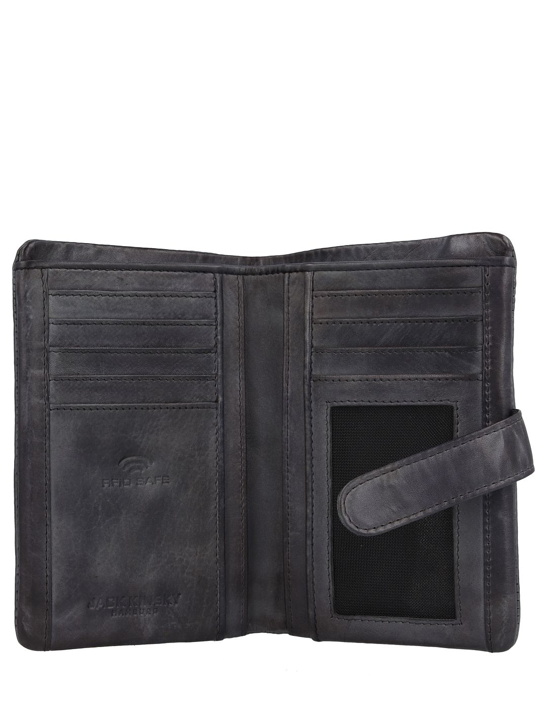 Jack Kinsky Nelson Portafoglio Protezione RFID Vera Pelle 14.5 cm