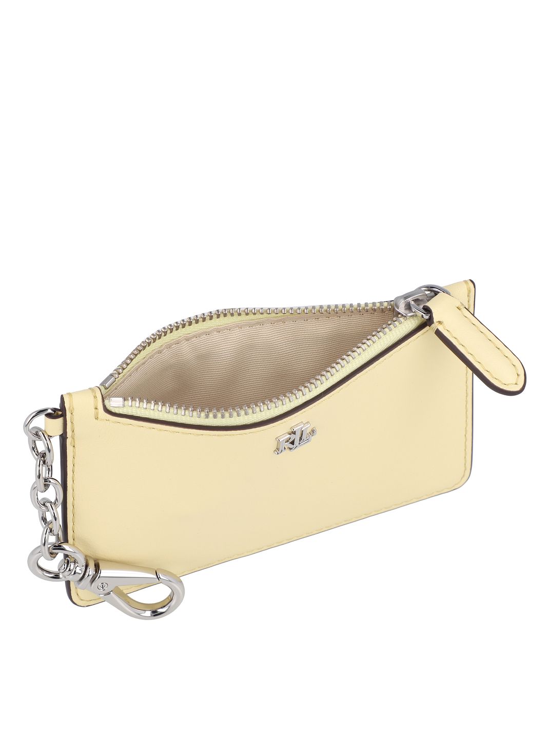 Lauren Ralph Lauren Zip Card Portafoglio chiave Vera Pelle 13 cm