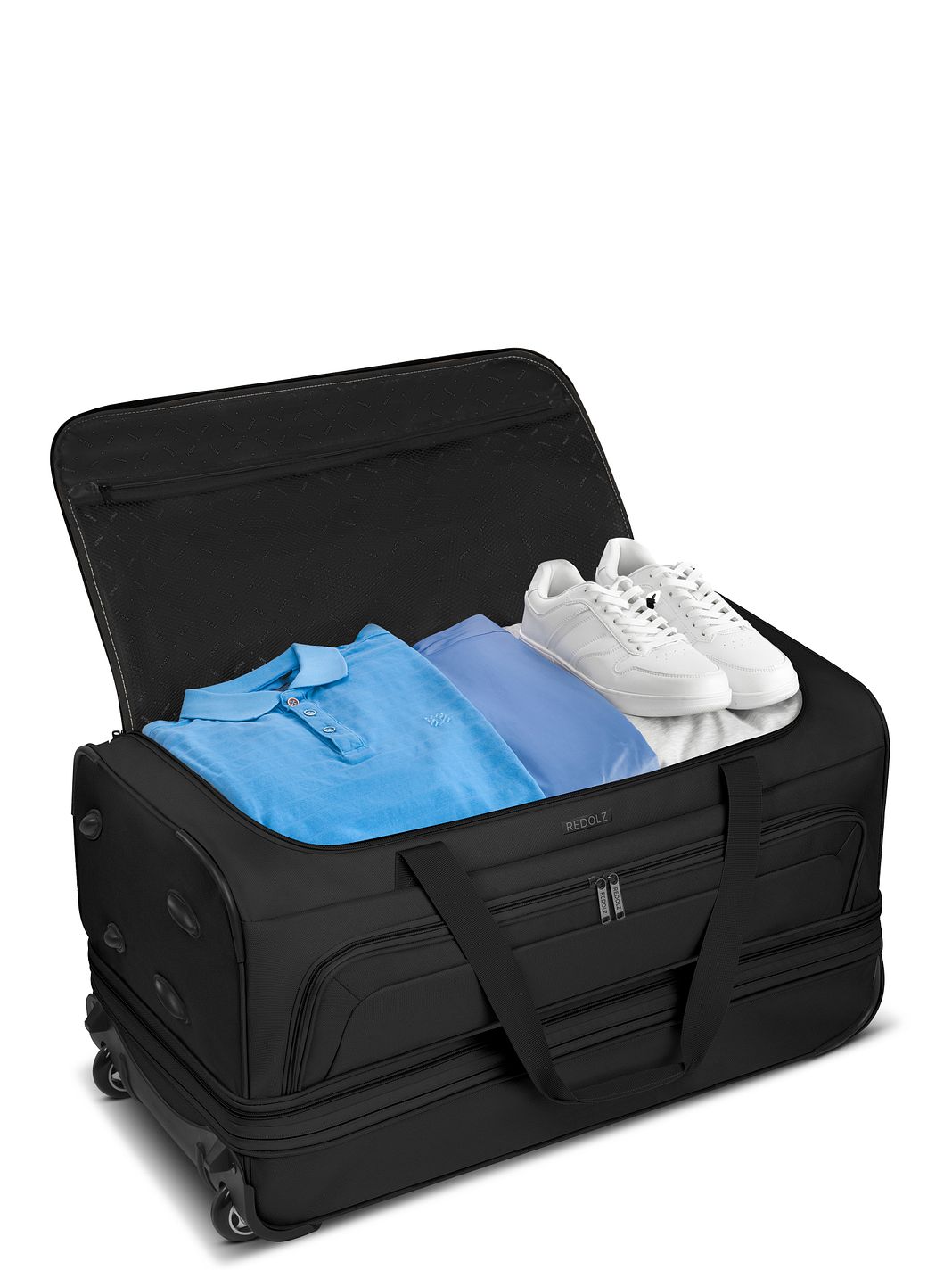 Redolz Set di 2 borse da viaggio Duffle Essentials a 2 ruote, L+L, con pannello espandibile Redolz Set di 2 borse da viaggio Duffle Essentials a 2 ruote, L+L, con pannello espandibile