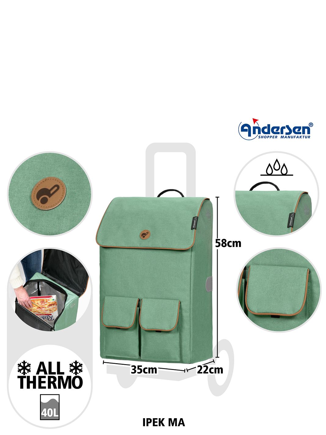 Andersen Shopper Royal Shopper Ipek Ma Ostoskärry 58 cm