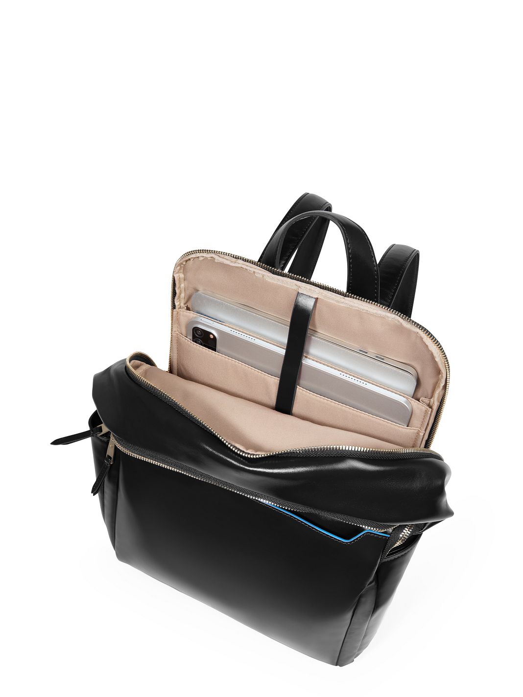Piquadro Blue Square Zaino da giorno Protezione RFID Vera Pelle 37 cm Vano porta PC