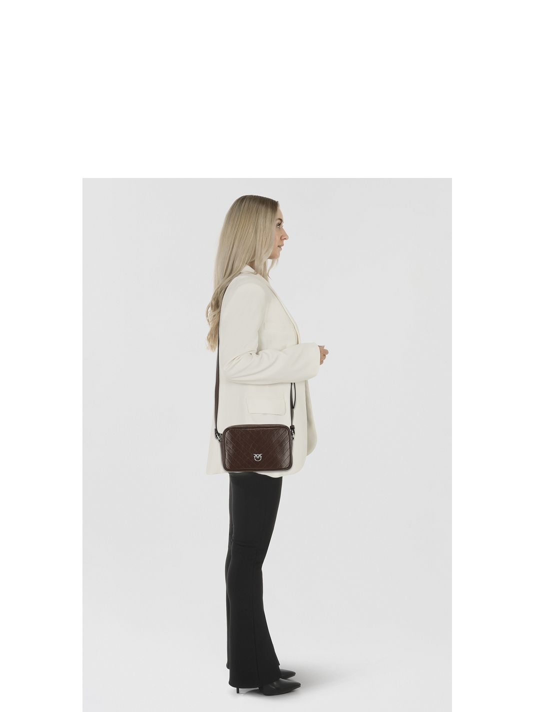 PINKO Carrie Borsa a tracolla Vera Pelle 21.5 cm PINKO Carrie Borsa a tracolla Vera Pelle 21.5 cm