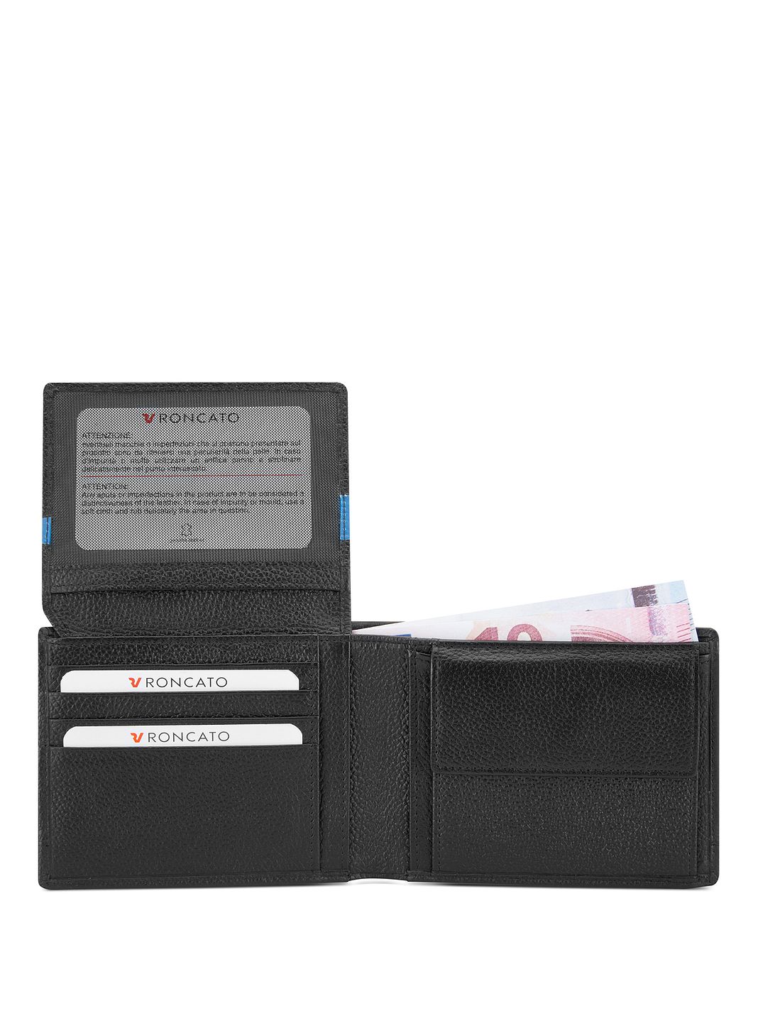 Roncato Trial DLX Portafoglio Protezione RFID Vera Pelle 9.5 cm