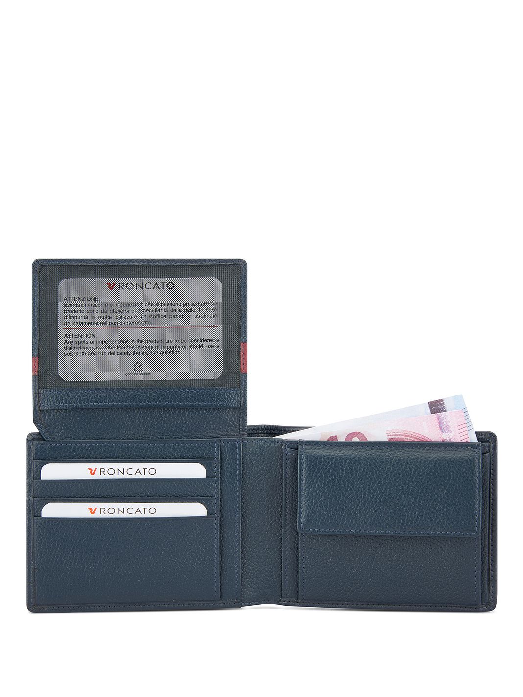 Roncato Trial DLX Portafoglio Protezione RFID Vera Pelle 9.5 cm