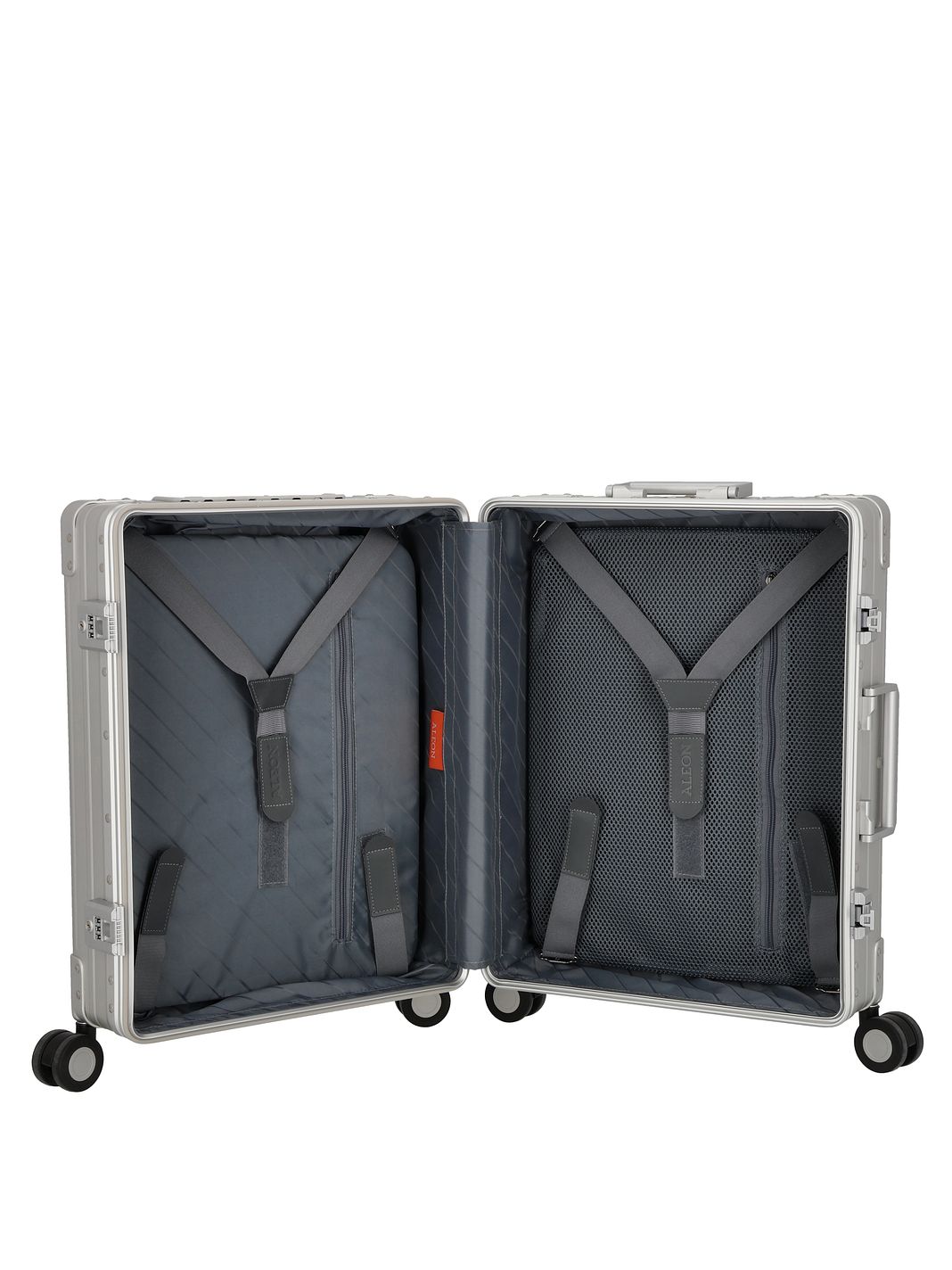 Aleon Trolley cabina a 4 ruote in Alluminio per viaggi nazionali, 53 cm, con scomparto per laptop Aleon Trolley cabina a 4 ruote in Alluminio per viaggi nazionali, 53 cm, con scomparto per laptop