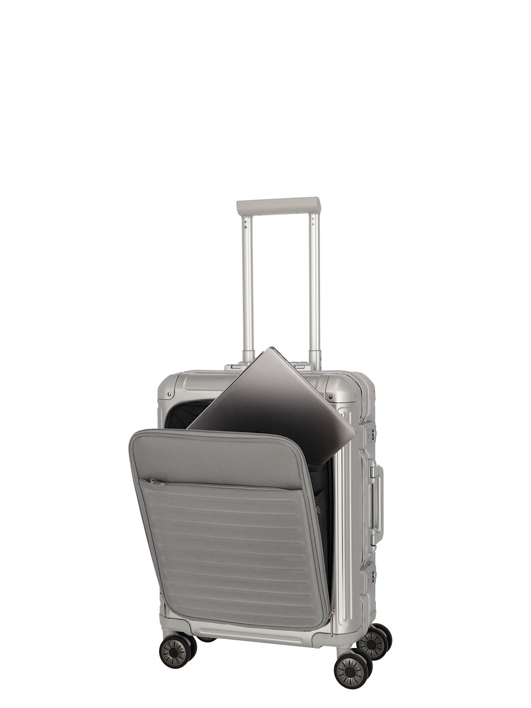 Travelite Next Trolley cabina a 4 ruote in Alluminio, 55 cm, scomparto per laptop Travelite Next Trolley cabina a 4 ruote in Alluminio, 55 cm, scomparto per laptop