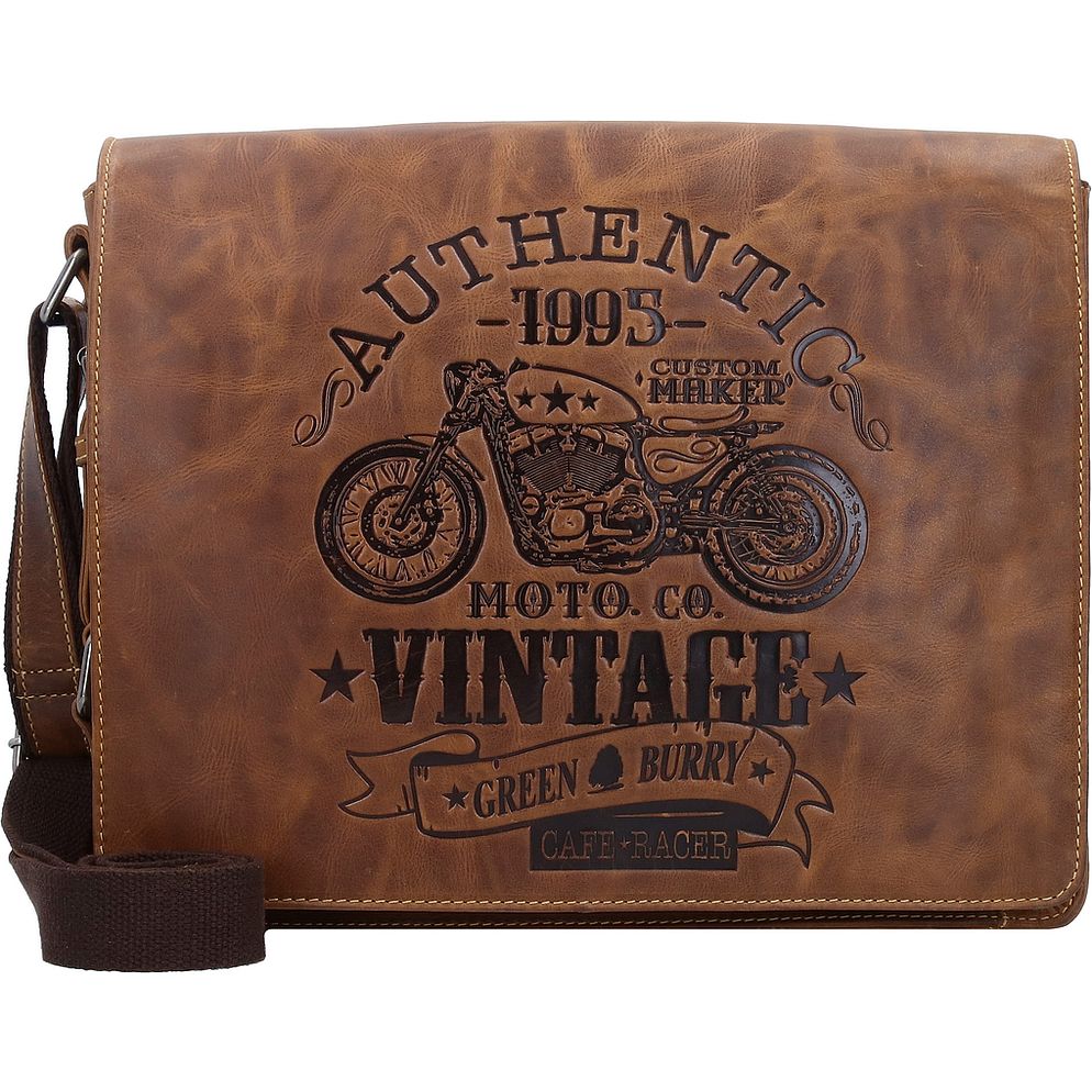 Greenburry Cafe-Racer Messengertaske Læder 33 cm