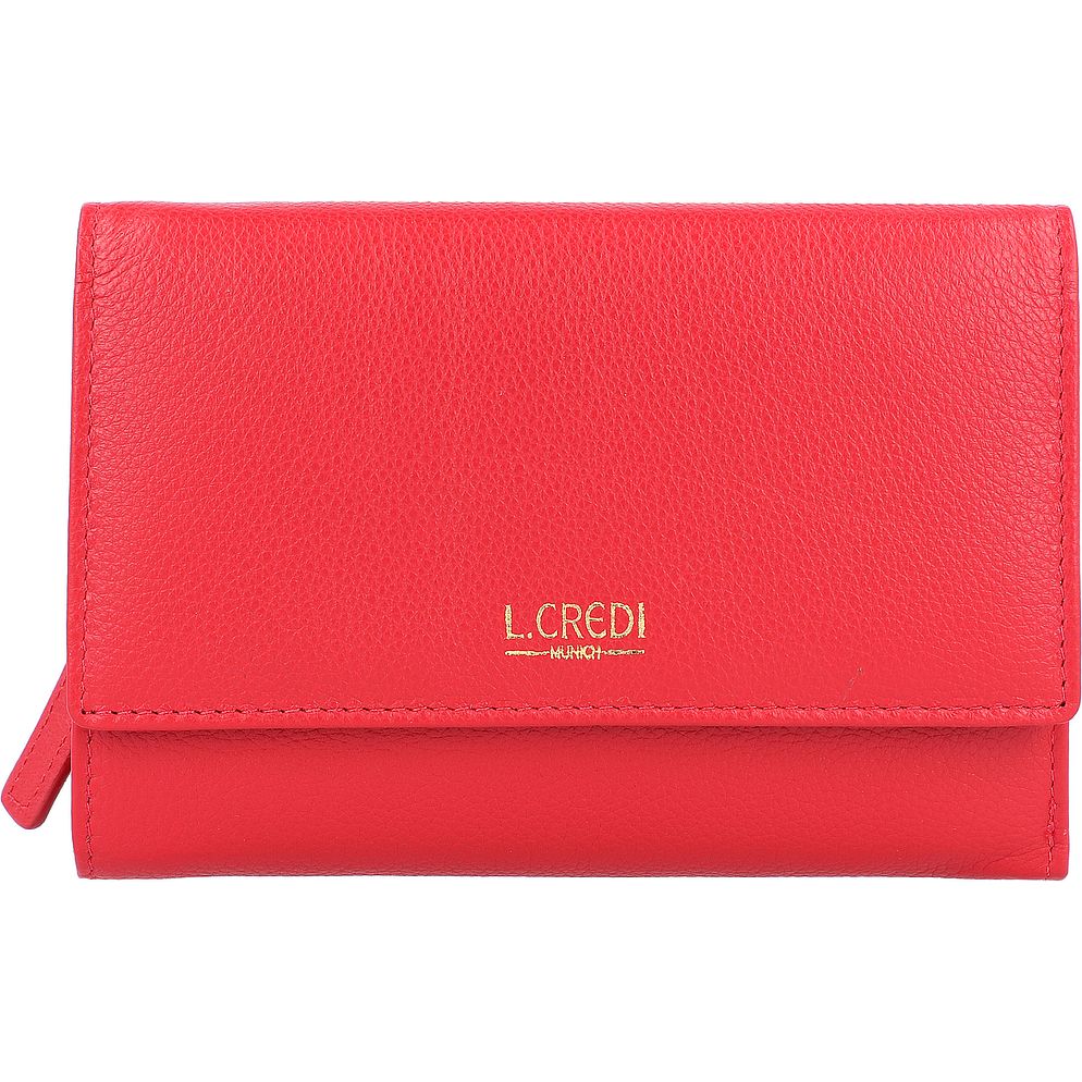 L.CREDI Evelyn Portafoglio Protezione RFID Vera Pelle 14.5 cm