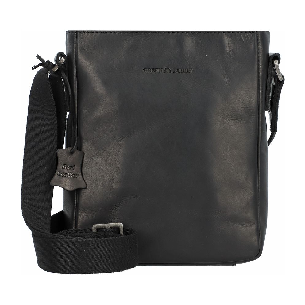 Greenburry Pure Black Crossbody taske Læder 17 cm