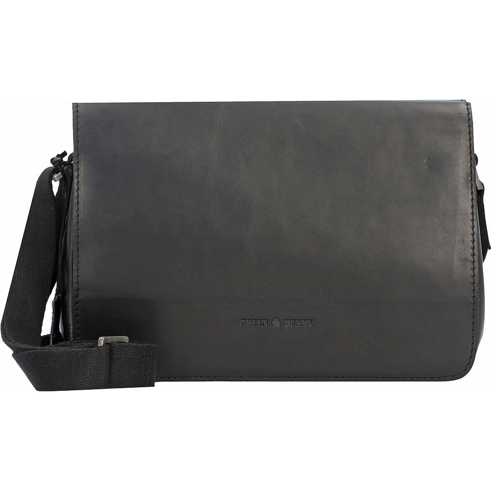 Greenburry Pure Black Borsa a tracolla Vera Pelle 25 cm Greenburry Pure Black Borsa a tracolla Vera Pelle 25 cm