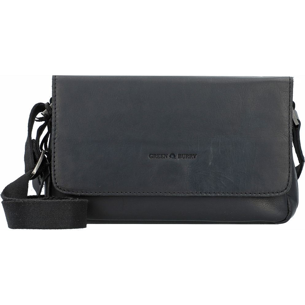 Greenburry Pure Black Crossbody taske Læder 23 cm