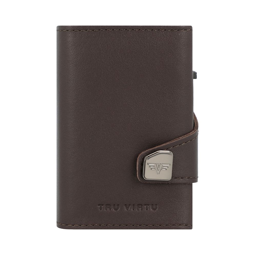 Tru Virtu Click & Slide Custodia per carta di credito Protezione RFID Vera Pelle 6.5 cm
