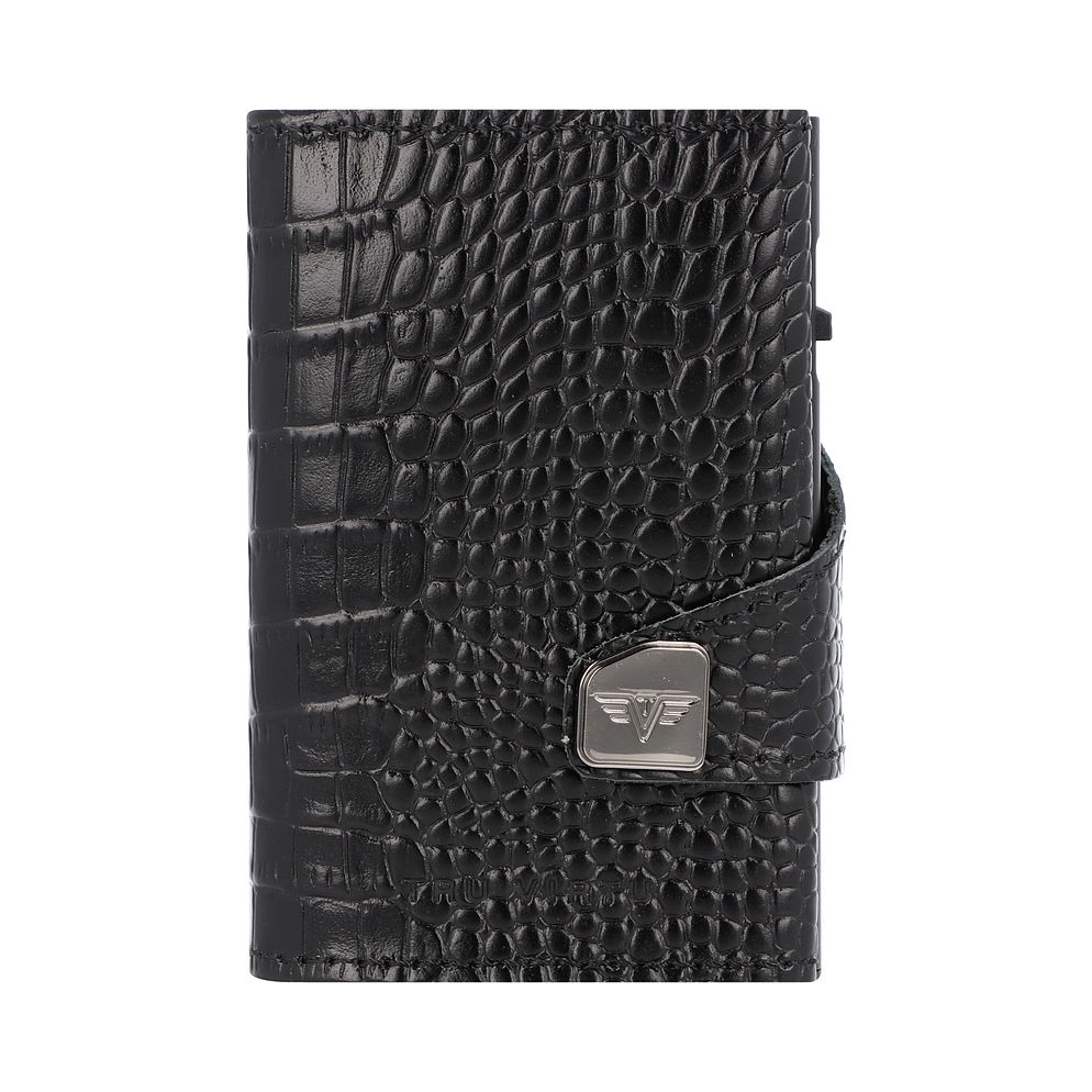 Tru Virtu Click & Slide Custodia per carta di credito Protezione RFID Vera Pelle 6.5 cm