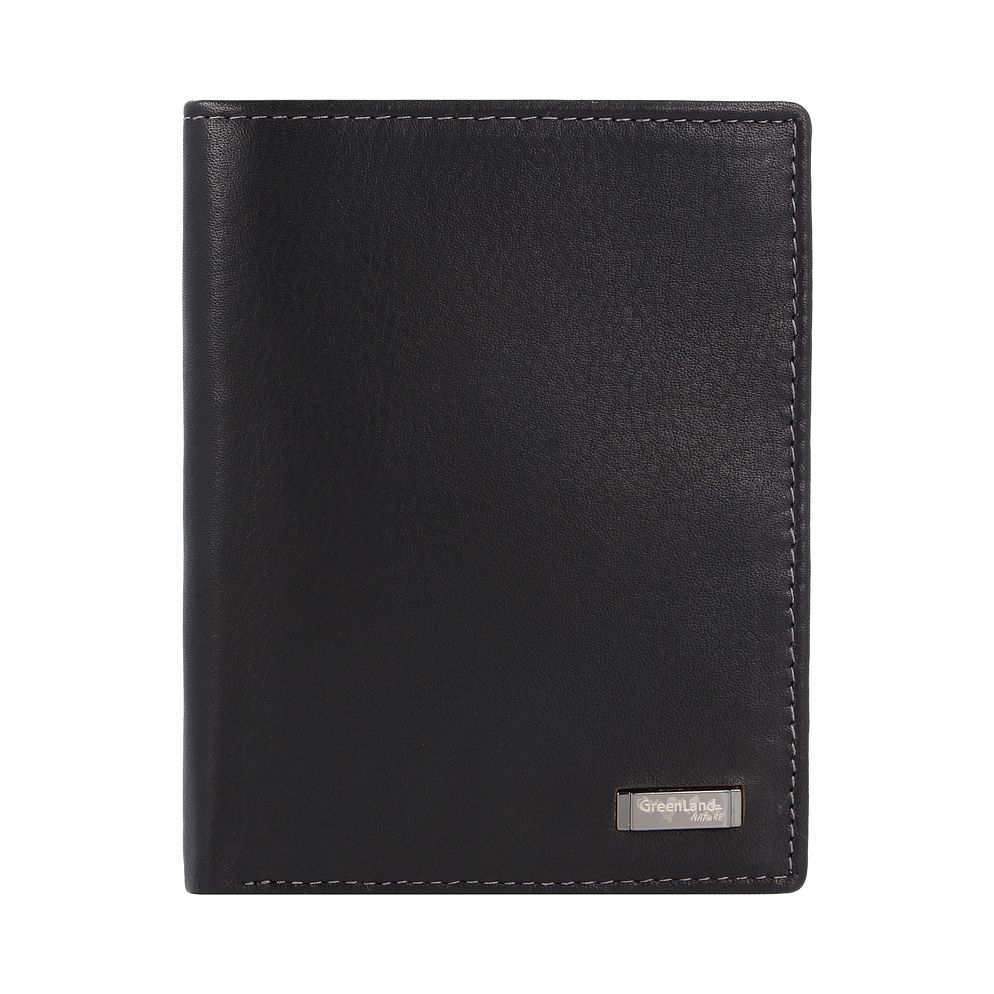 Greenland Nature Black Nappa Portafoglio Protezione RFID Vera Pelle 12.5 cm Greenland Nature Black Nappa Portafoglio Protezione RFID Vera Pelle 12.5 cm