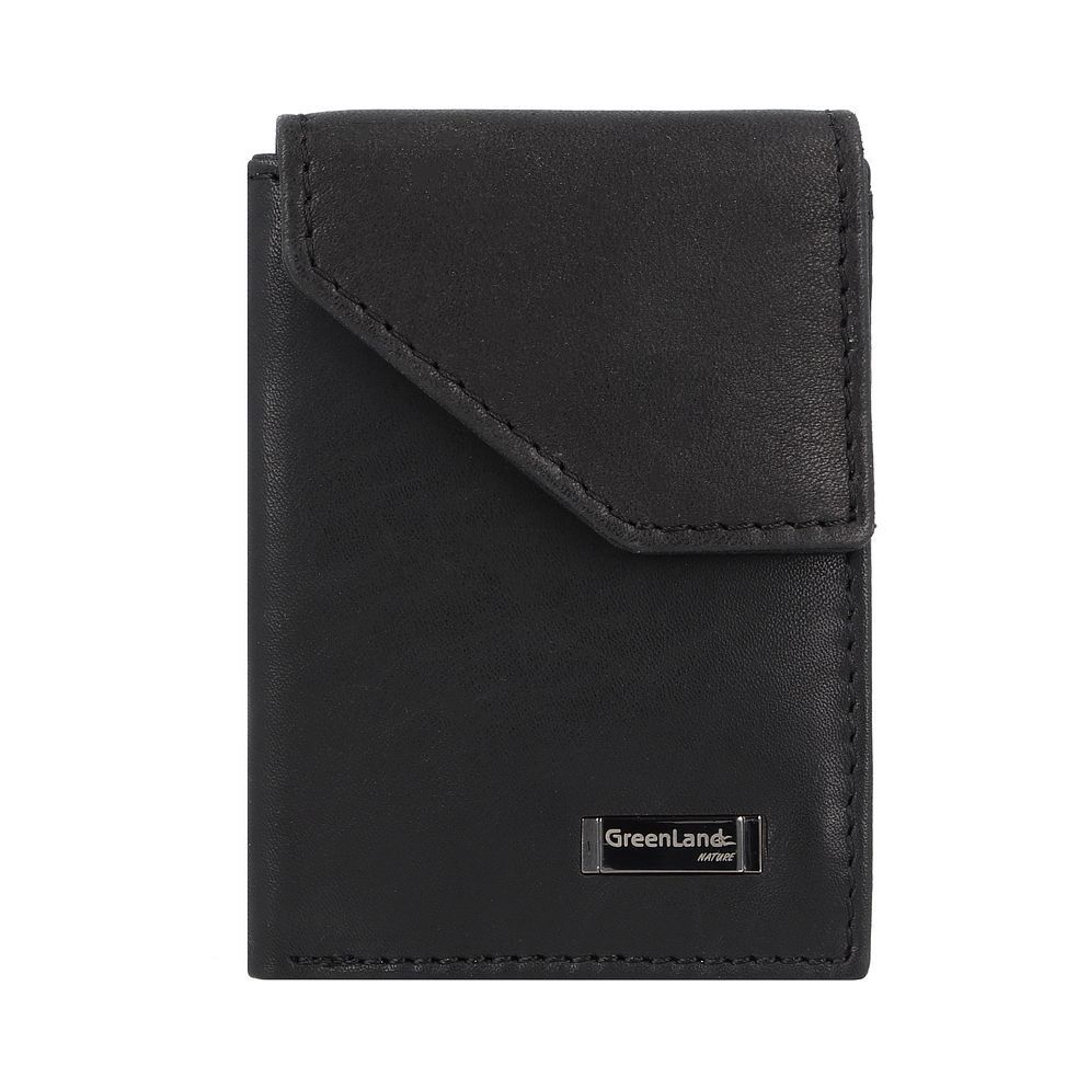 Greenland Nature Black Nappa Portafoglio Protezione RFID Vera Pelle 9 cm Greenland Nature Black Nappa Portafoglio Protezione RFID Vera Pelle 9 cm