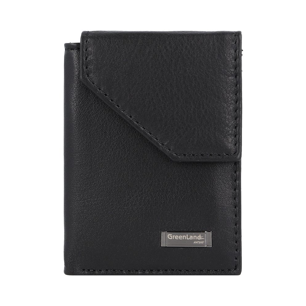 Greenland Nature Black Nappa Portafoglio Protezione RFID Vera Pelle 9 cm Greenland Nature Black Nappa Portafoglio Protezione RFID Vera Pelle 9 cm